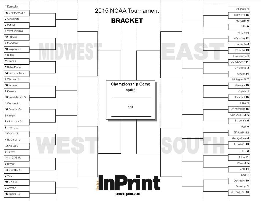 Get your March Madness Bracket Here! (Printable)
