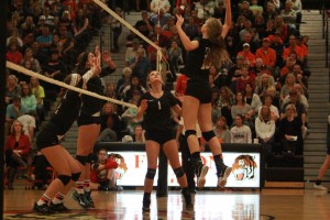 Volleyball teams win against the neighboring rival