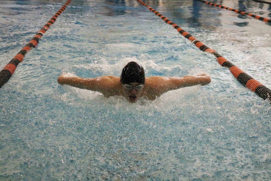 On Dec. 13, the boys swim team had their second meet against Powers Catholic and Grand Blancs. Senior Jack Hall  came in first in the 100 meter butterfly. 