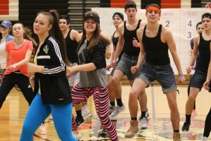 Dance team performs at the winter pep assembly