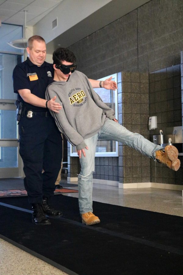 Depending on the guest cop to catch him, junior Johnny Adamian tries to walk while having the simulation of intoxication. Every year forensics teacher Matt Sullivan invites a police officer into his forensic classes to show his students what its like to be intoxicated.