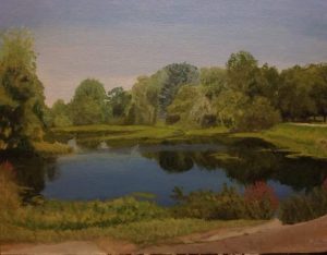 Senior Samantha Baxter wins honorable mention award for her painting of the Millpond located downtown Fenton. The competition was held by Kendall College of Art and Design of Ferris State University.  