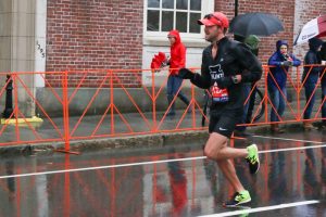 Despite the rain, Jesse Anderson takes 20th overall in the Boston Marathon. 