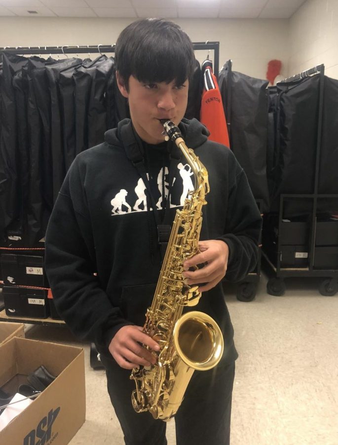 “My mom played the saxophone when she was younger, and she told me it was pretty easy which made me decide to try it. I started playing [the saxophone] in sixth grade and I’ve been playing ever since. I think it’s super interesting in how complex the instrument is and how far you can take it. I practice almost every SRT in the uniform room as long as I don’t have any homework. I hope to apply to Interlochen and make it into their school. My advice is, if you ever want to get into music, try it, it’s going to be hard at times but it’s more fun when you know all the skills.” 
