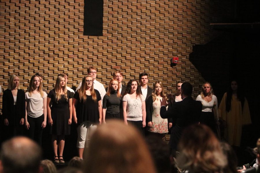 The ambassadors perform at the International Baccalaureate ceremony on May 31. 