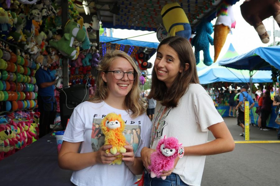 After winning prizes, freshman Lilly Knight and sophomore Ceci Dockins continue to enjoy their time at applefest. This took place on Sept. 12 through the 15th. 