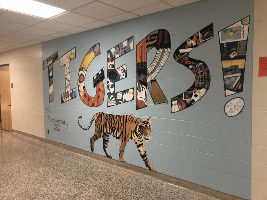 A mural was painted in the Fenton High Schools Arts Department to commemorate the schools 50th anniversary. 
