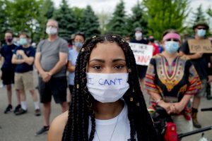 Junior Alexis Walker stares down the camera at the June 6 Grand Blanc Black Lives Matter Protest. “One thing that struck me was a little girl that led us in a chant during our march. She reminded me why we are fighting, which is for her future and for our future.” 