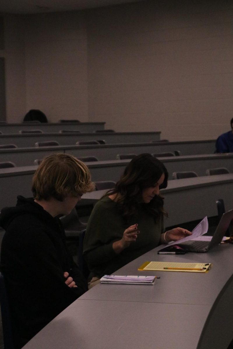 Going over his schedule, freshman Jackson Martin picks his classes. On Feb. 22, the school counselors helped students with their schedules.