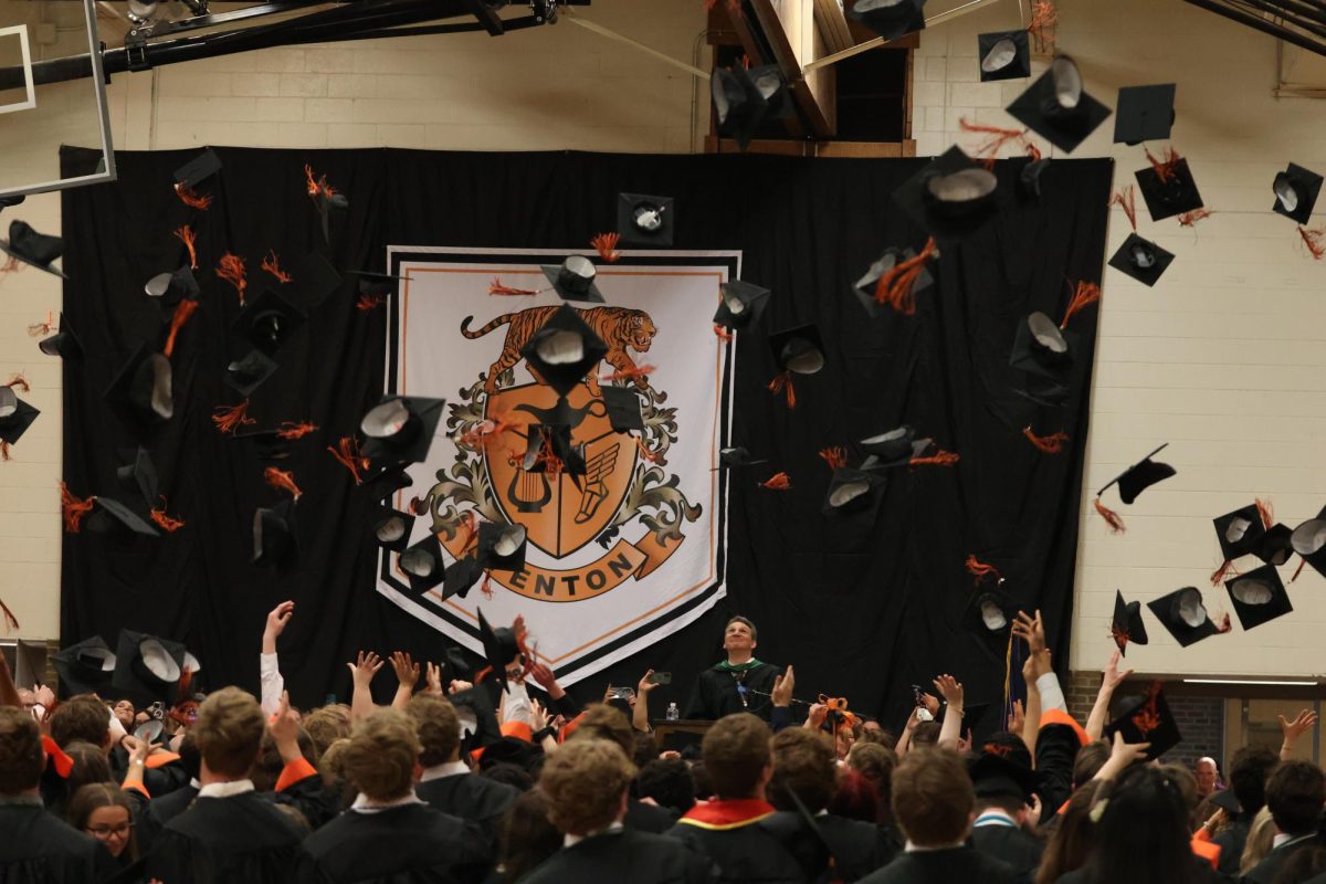 Throwing their hats, the seniors graduate. On May 15, FHS held graduation in the gym.